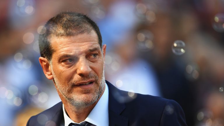 LONDON, ENGLAND - AUGUST 21:  Manager of West Ham United, Slaven Bilic looks on as bubbles are blown during the Premier League match between West Ham Unite