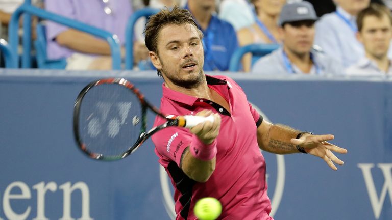 Stan Wawrinka in action during his second-round match at the Cincinnati Masters