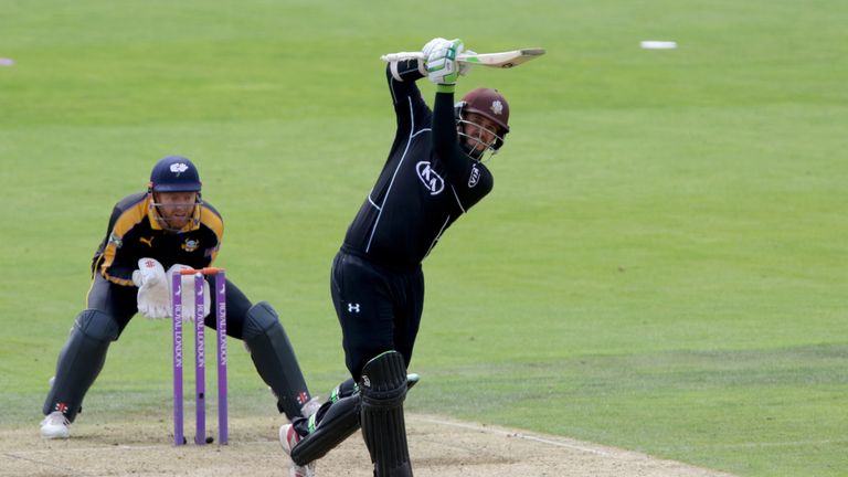 Surrey's Steven Davies on his way to a century during the One Day Cup Semi-final at Headingley, Leeds