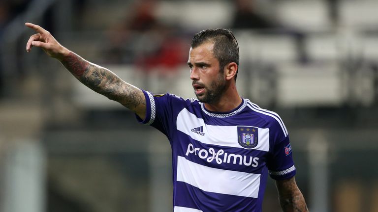 ANDERLECHT - SEPTEMBER 17: Steven Defour of Anderlecht in action during the UEFA Europa League match between RSC Anderlecht and AS Monaco FC at Stade Const