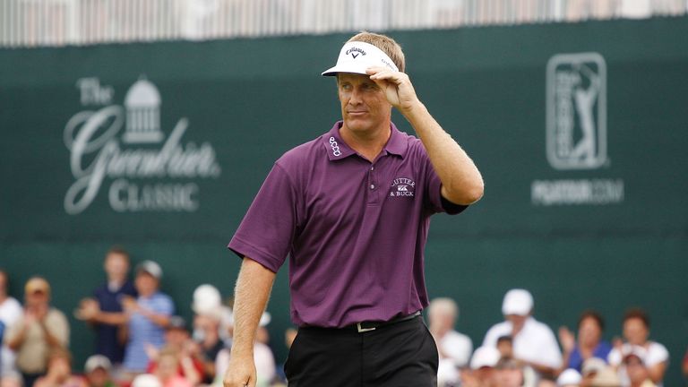 Stuart Appleby fired a closing 59 to win the Greenbrier Classic, less than a month after Goydos broke 60