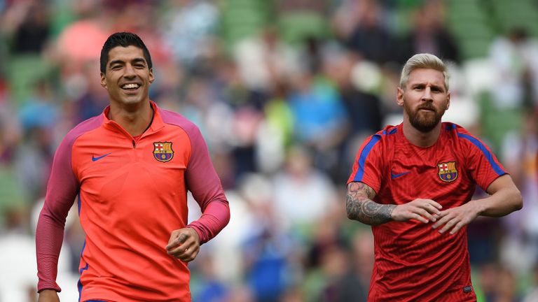 Lionel Messi (right) and Luis Suarez miss out on award