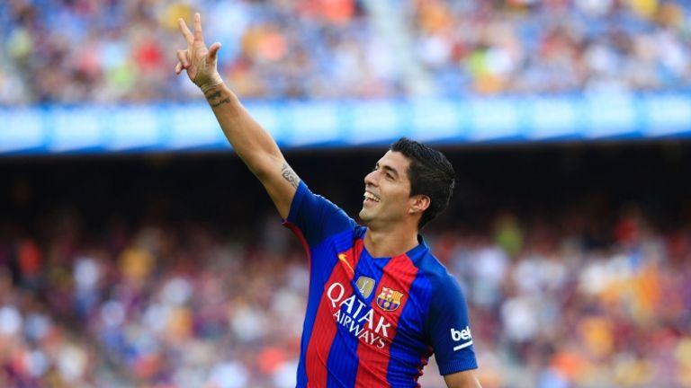Luis Suarez, tripletta nella prima di campionato (foto Getty)