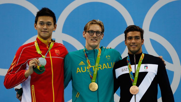 Yang Sun finished behind Mack Horton in the 400m freestyle