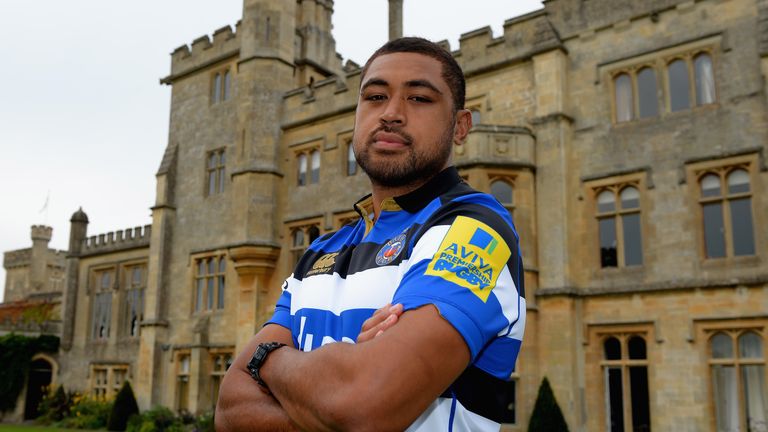 BATH, ENGLAND - AUGUST 24:  Taulupe Faletau poses for a portrait during the Bath Rugby squad photo call for the 2016-2017 Aviva Premiership Rugby season  o