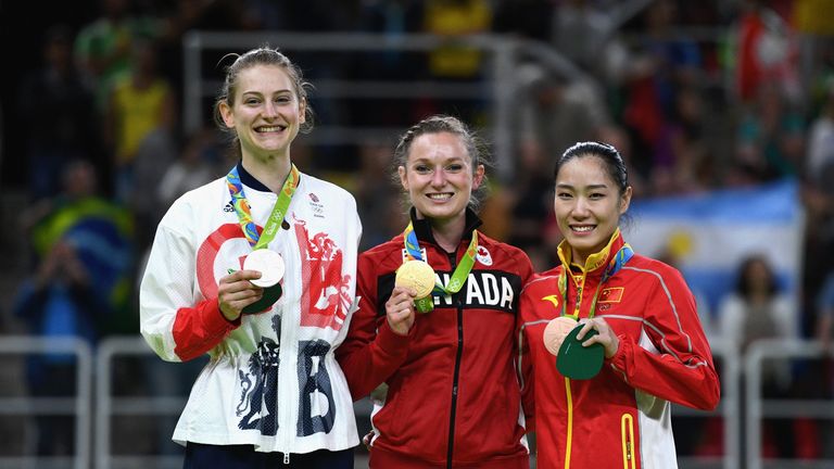 Bryony Page won silver in the trampoline