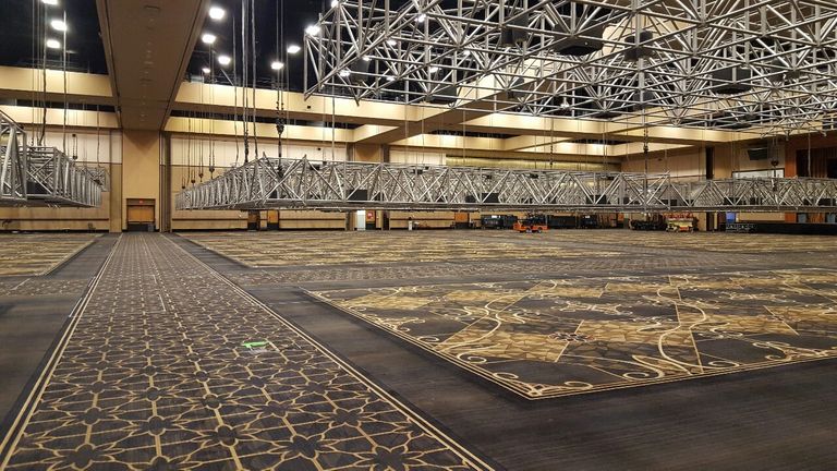 An empty Amazon Room at the Rio Hotel Las Vegas, after the 2016 World Series of Poker.