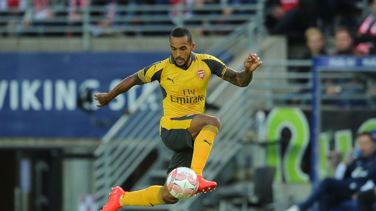 Theo Walcott in action for Arsenal at Viking Stadion.