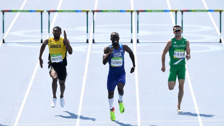 Ireland's Thomas Barr finishes fourth in the 400m hurdles