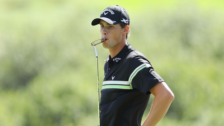 Thomas Pieters putted off the green at the fourth and ran up a seven