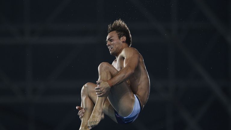 Great Britain's Thomas Daley takes part in the Men's 10m Platform Preliminary during the diving event at the Rio 2016 Olympic Games at the Maria Lenk Aquat