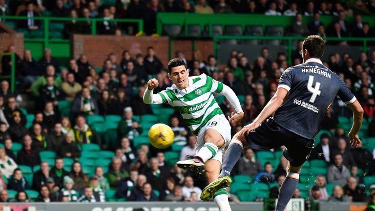 Tom Rogic opens the scoring against Motherwell in the BetFred Cup