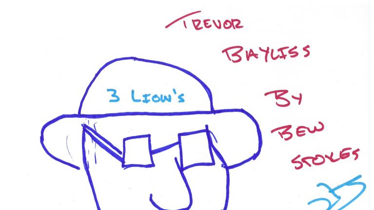 Ben Stokes' sketch of Trevor Bayliss