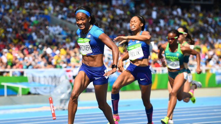 USA have been handed another chance in the women's 4x100m relay after Brazil were disqualified