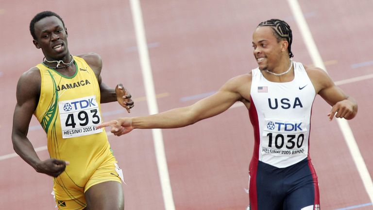 Usain Bolt and Wallace Spearmon