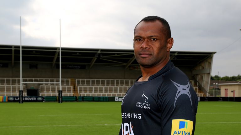 NEWCASTLE UPON TYNE, ENGLAND - AUGUST 17: Vereniki Goneva poses for a portrait during the Newcastle Falcons squad photocall for the 2016-2017 Aviva Premier