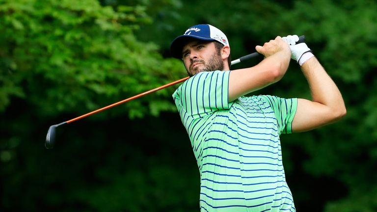 SILVIS, IL - AUGUST 12:  Wesley Bryan plays his shot from the sixth tee during the second round of the John Deere Classic at TPC Deere Run on August 12, 20