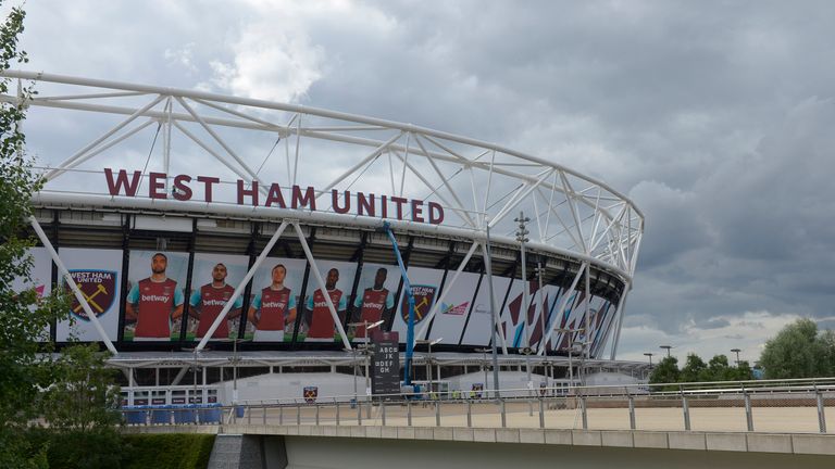 General View of the Marquee Lettering on The London Stadium before the UEFA Europa League match between West Ham United and NK Domzale at London Stadium