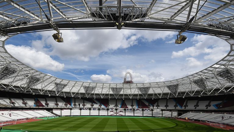LONDON, ENGLAND - AUGUST 03:  A general view the London Stadium, new home to West Ham United FC in Queen Elizabeth Olympic Park on August 3, 2016 in London