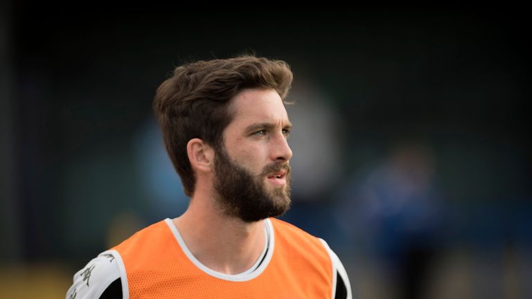 MACCLESFIELD, ENGLAND - JULY 20: Will Grigg warming up prior to the Pre-Season Friendly between Macclesfield Town and Wigan Athletic at Moss Rose Ground on