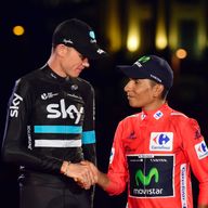 Chris Froome (left) was beaten by Nairo Quintana (right) at the Vuelta a Espana