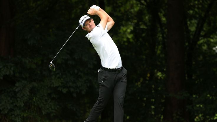 CARMEL, IN - SEPTEMBER 09:  Justin Rose of England hits his tee shot on the second hole during the second round of the BMW Championship at Crooked Stick Go