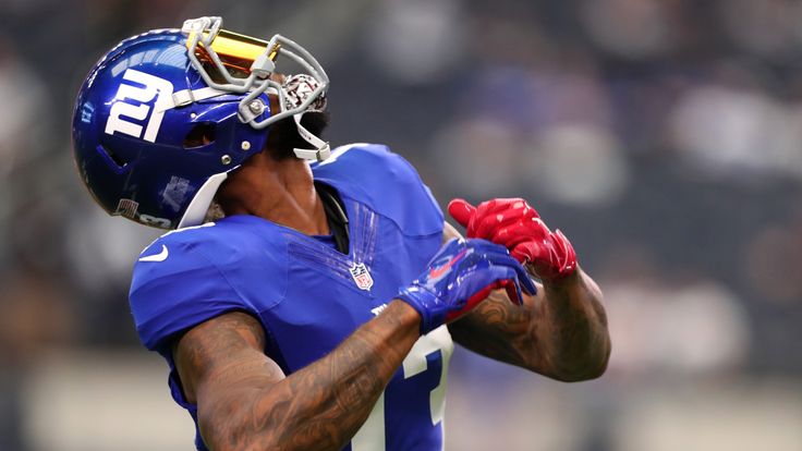 ARLINGTON, TX - SEPTEMBER 11:  Odell Beckham #13 of the New York Giants warms up prior to the game against the Dallas Cowboys at AT&T Stadium on September 