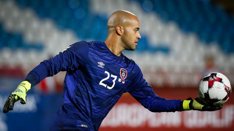Republic of Ireland goalkeeper Darren Randolph in action against Serbia during their 2018 World Cup qualifier in Belgrade, which ended 2-2