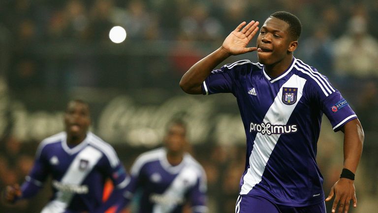Aaron Leya Iseka in action for Anderlecht