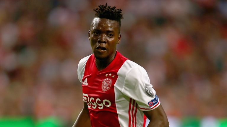 AMSTERDAM, NETHERLANDS - AUGUST 16:  Bertrand Traore of Ajax in action during the UEFA Champions League Play-off 1st Leg match between Ajax and Rostov at A