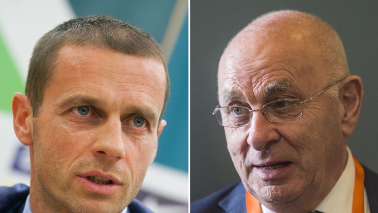 Aleksander Ceferin (left) and Michael van Praag (right) will go head to head for the UEFA presidency on Wednesday