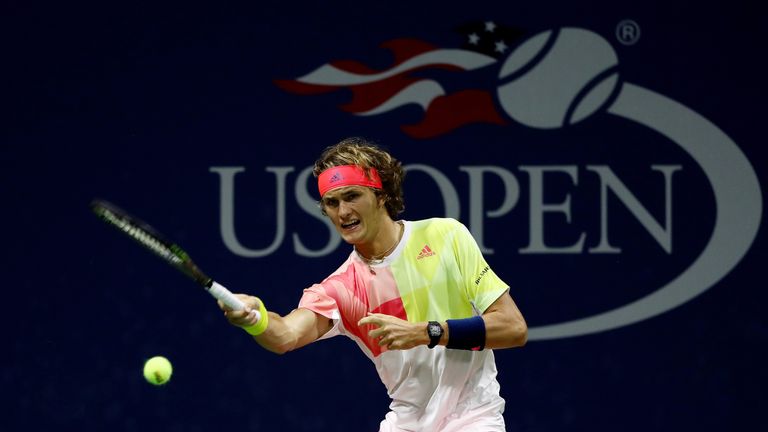 Alexander returns a shot to Dan Evans