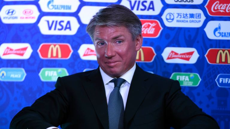 The head of the organising committee for the Confederations Cup 2017 and Russia 2018 World Cup Russia's Alexei Sorokin, attends a press conference on the e