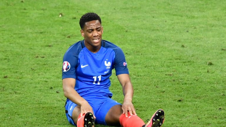 Anthony Martial reacts after France's Euro 2016 final defeat to Portugal