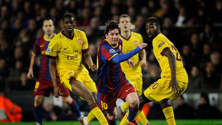 Lionel Messi's Barcelona scored three goals in 26 minutes against Arsenal in 2011