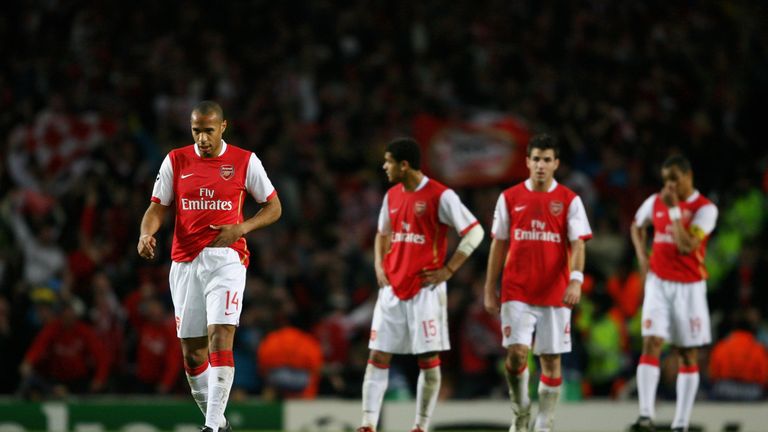 Arsenal were knocked out of the Champions League by PSV Eindhoven in 2007