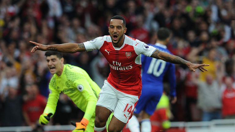 during the Premier League match between XXX and XXX at Emirates Stadium on September 24, 2016 in London, England.