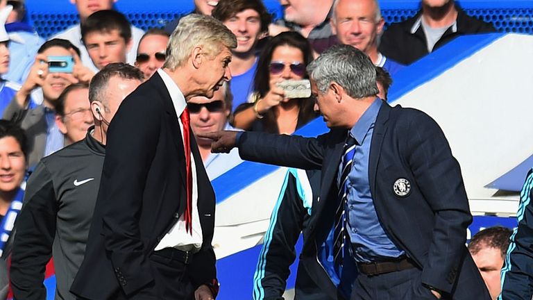 Arsene Wenger clashed with Jose Mourinho at Stamford Bridge last season