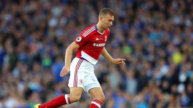 LIVERPOOL, ENGLAND - SEPTEMBER 17:  Ben Gibson of Middlesbrough in action during the Premier League match between Everton and Middlesbrough at Goodison Par