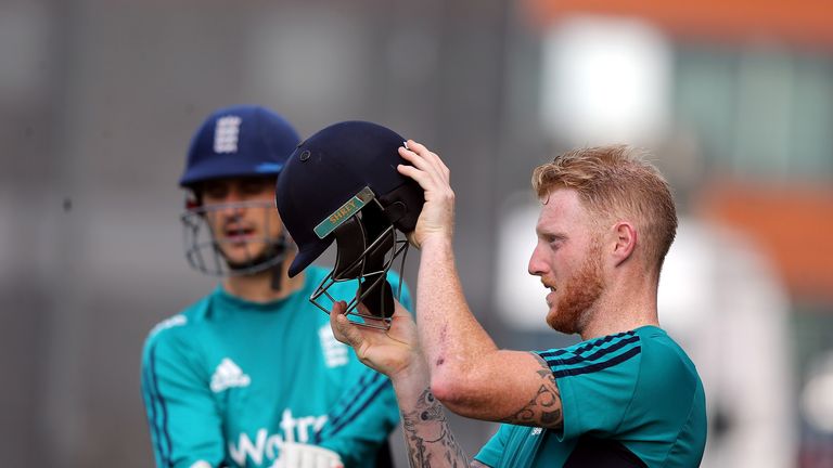 Ben Stokes prepares to bat as England warm-up to face Pakistan