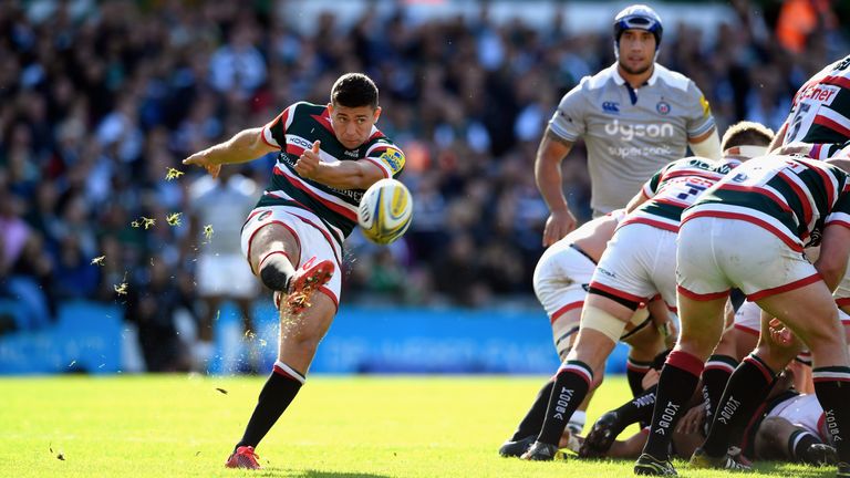 Ben Youngs kicks from the base of a ruck