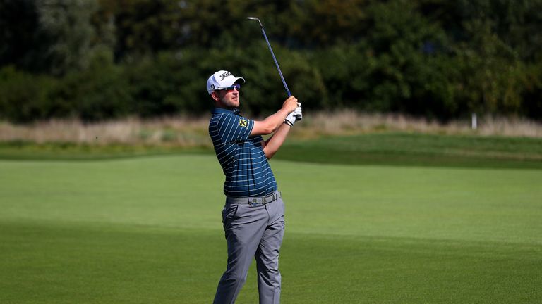 SPIJK, NETHERLANDS - SEPTEMBER 10:  Bernd Wiesberger of Austria hits his second shot on the 6th during the third round on day three of the KLM Open at The 