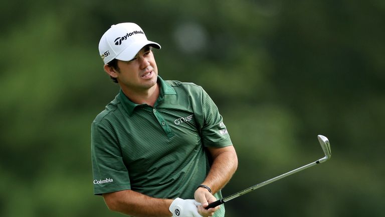 NORTON, MA - SEPTEMBER 03:  Brian Harman plays a shot on the 14th hole during the second round of the Deutsche Bank Championship at TPC Boston on September