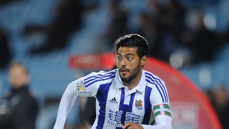 GETAFE, SPAIN - DECEMBER 11:  Carlos Vela of Real Sociedad de Futbol in action during the La Liga match between Getafe CF and Real Sociedad de Futbol at Co