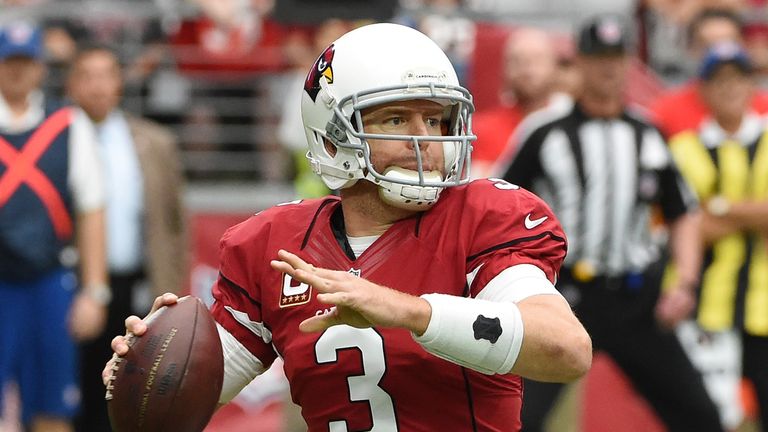 GLENDALE, AZ - SEPTEMBER 18:  Quarterback Carson Palmer #3 of the Arizona Cardinals throws a pass during the first half of the NFL game against the Tampa B