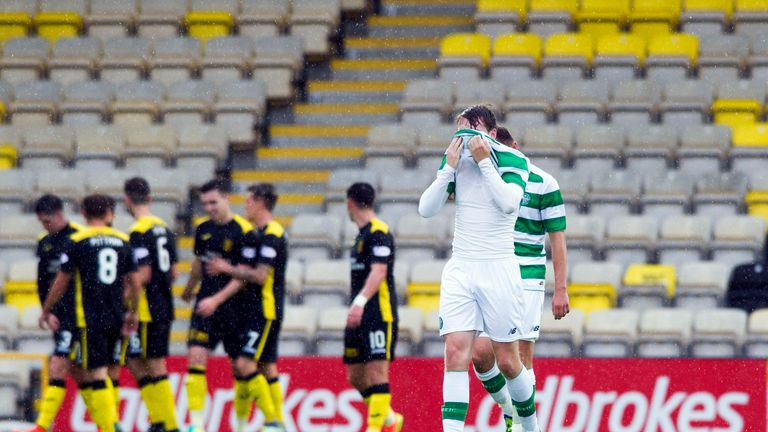 Celtic U20 cannot hide their dejection at half time