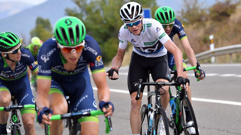 Chrs Froome on stage 15 of the 2016 Vuelta a Espana