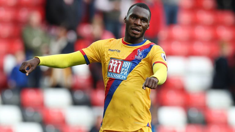 Christian Benteke of Crystal Palace celebrates at the end of the match between Sunderland and Crystal Palace