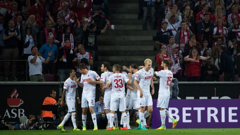 Cologne celebrate during their win over Freiburg