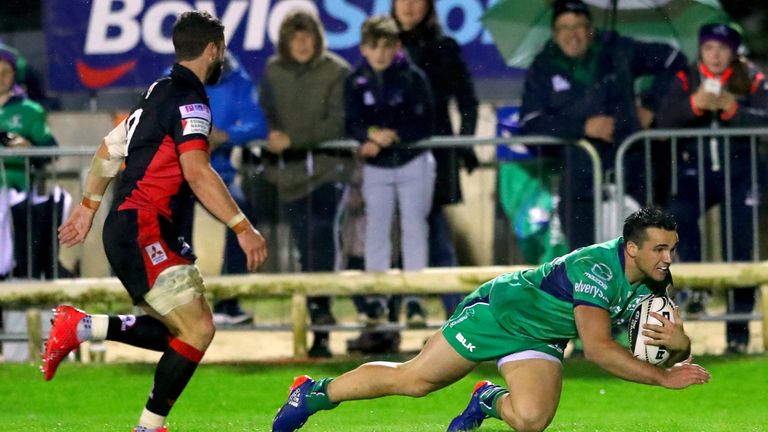 Guinness PRO12, Sportsground, Galway 30/9/2016.Connacht vs Edinburgh.Connacht...s Cian Kelleher scores his side's third try